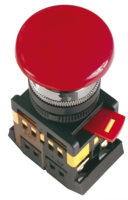 Кнопка управления Грибокс фиксацией красная 230В d22мм 1з+1р IP40 тип AEAL-22