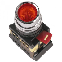 Кнопка управления красная неон 230В d22мм 1з+1р IP40 тип ABLFS-22
