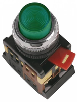 Кнопка управления зелёная неон 230В d22мм 1з+1р IP40 тип ABLFP-22