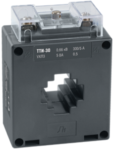 Трансформатор тока 200/5А 5ВА кл.0,5 под шину разм. до 30х10(30х10)мм под диам.кабеля 20 мм серия ТТИ- 30