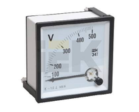 Вольтметр аналоговый панельный прямого включения для измерения напряжения переменного тока со шкалой до 500В 96х96 мм серия Э47
